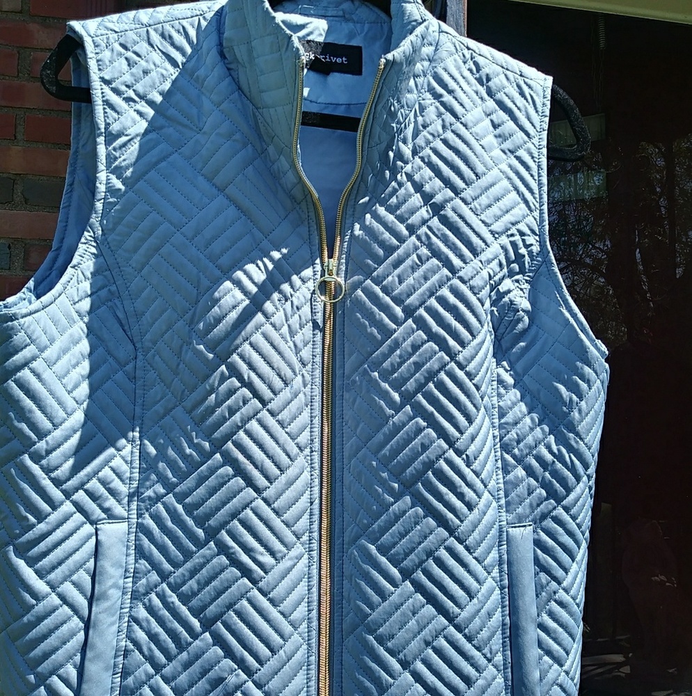 Black Rivet Vest /Powder Blue/ Large